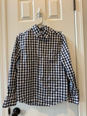 Crewcuts Navy and White Check Button-Down Shirt